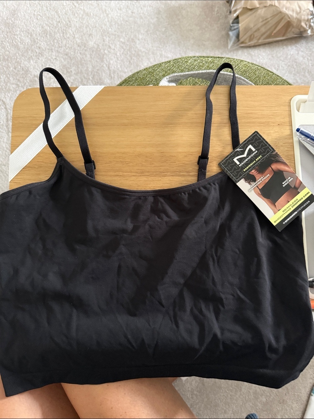Maidenform Black Basically Sexy Smoothing Cropped Cami , XXXL